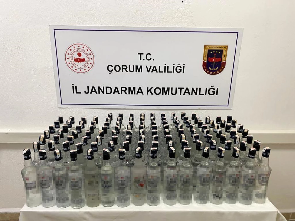 Çorum\'da 123 şişe bandrollü sahte rakı ele geçirildi