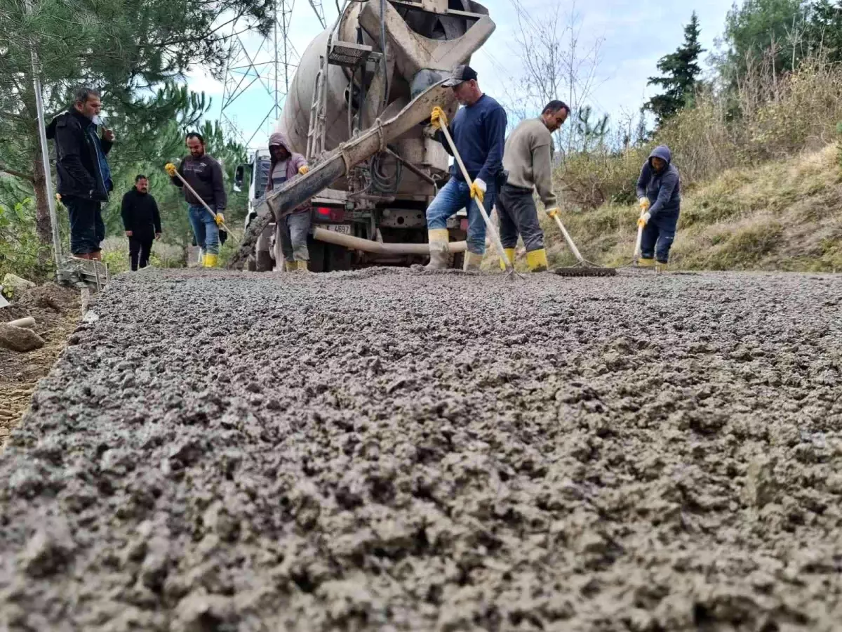 Fatsa\'da beton yol seferberliği sürüyor