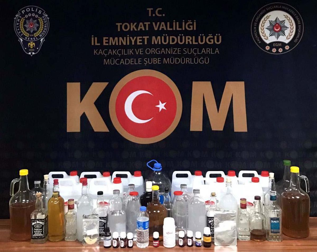 Tokat'ta sahte içki operasyonunda 13 kişi yakalandı