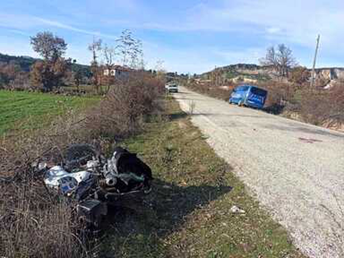 Motosikletiyle koyuna çarpan sürücü yaralandı