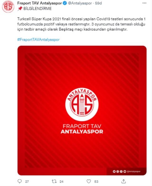 Kupa finalini de koronavirüs vurdu! Antalya'dan 4, Beşiktaş'tan 1 aktör kadrodan çıkarıldı