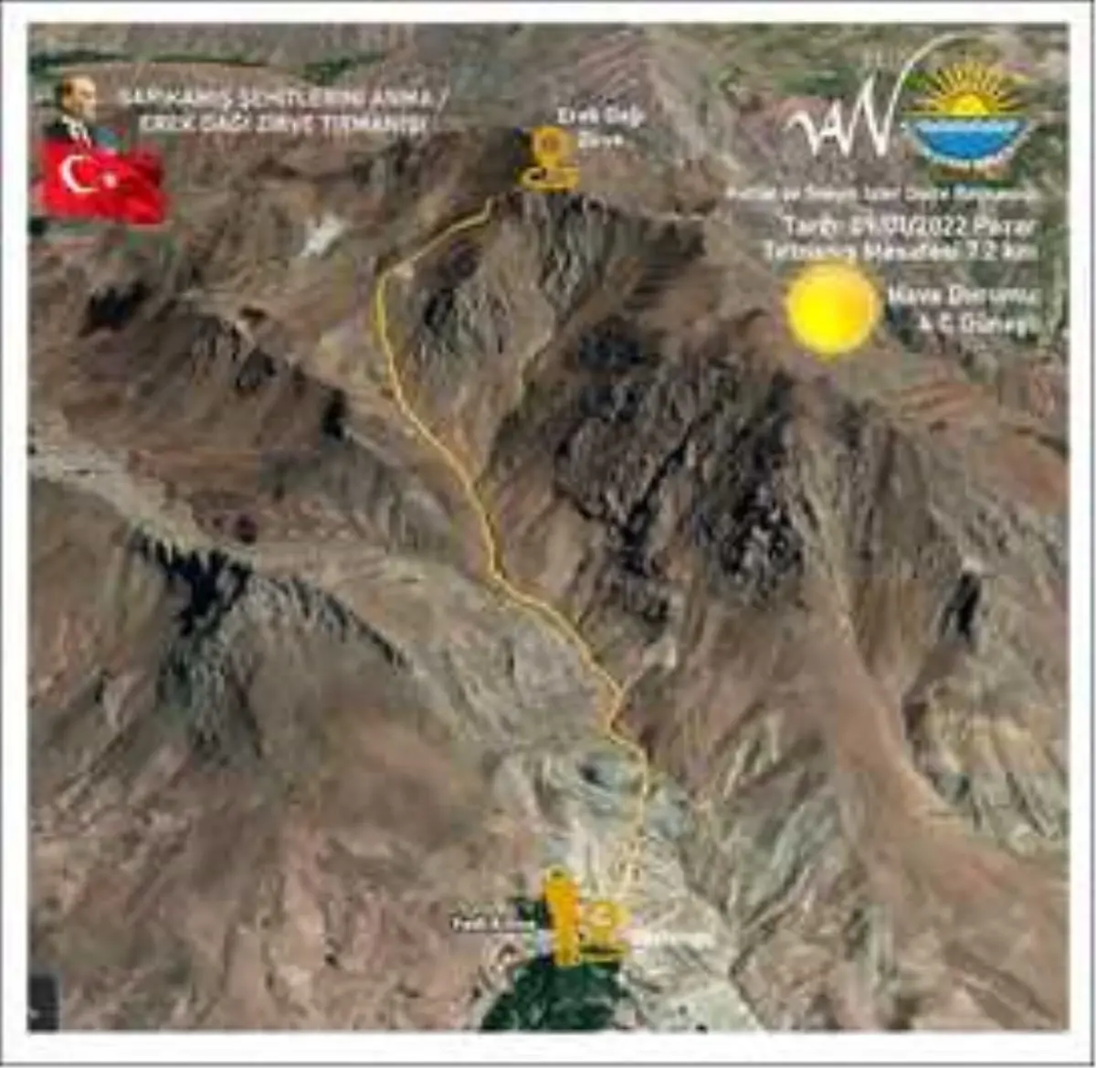 Son dakika haberleri! Sarıkamış şehitleri için Erek Dağı\'na tırmanış