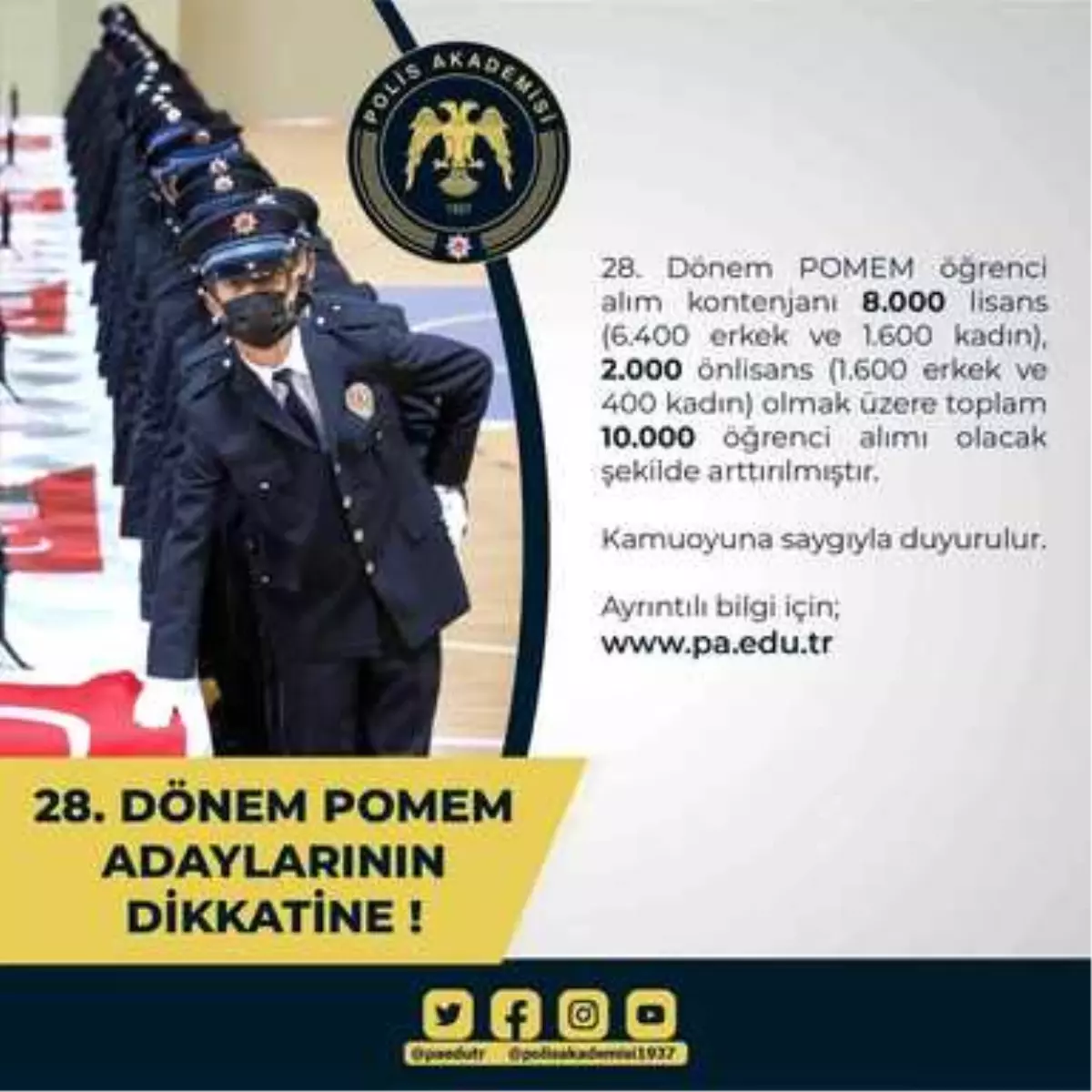 28. Dönem POMEM öğrenci alım kontenjanı artırıldı