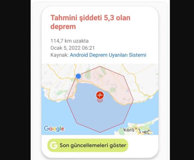 Antalya'daki deprem öncesinde Android telefonlara gönderilen bildirim gündem yarattı