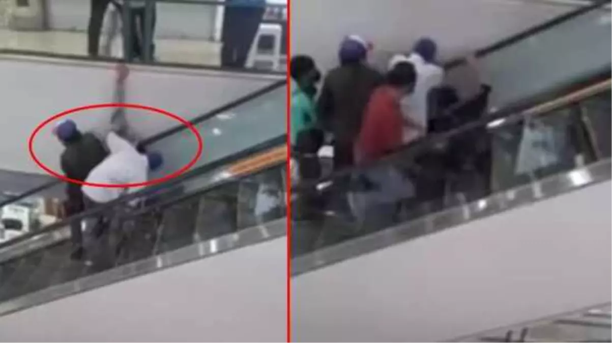 AVM'de akılalmaz kaza! Arkadaşıyla şakalaşırken kafası yürüyen merdivene sıkıştı