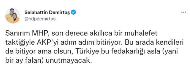 Selahattin Demirtaş'tan, 'MHP, AK Parti'yi bitiriyor' iddiası!