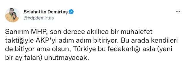 Selahattin Demirtaş'tan, 'MHP, AK Parti'yi bitiriyor' iddiası!