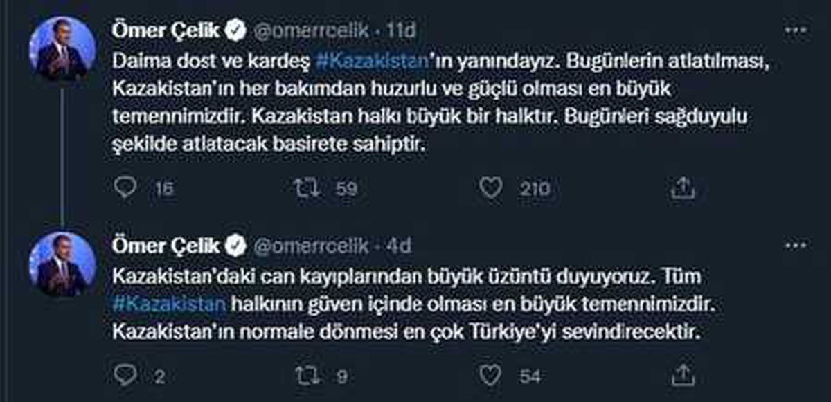 Son dakika haberi: AK Parti\'li Çelik: Kazakistan halkının güvende olması en büyük temennimiz