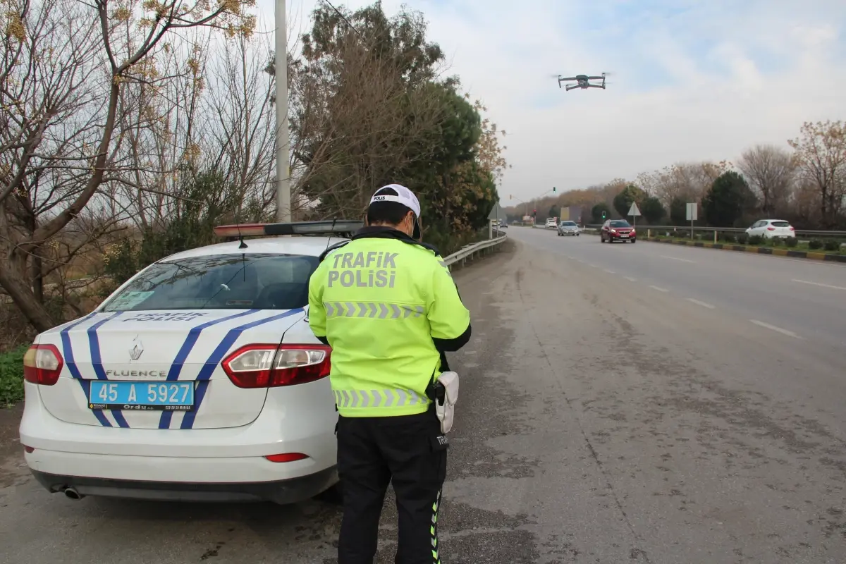 Drone destekli trafik denetimi yapıldı