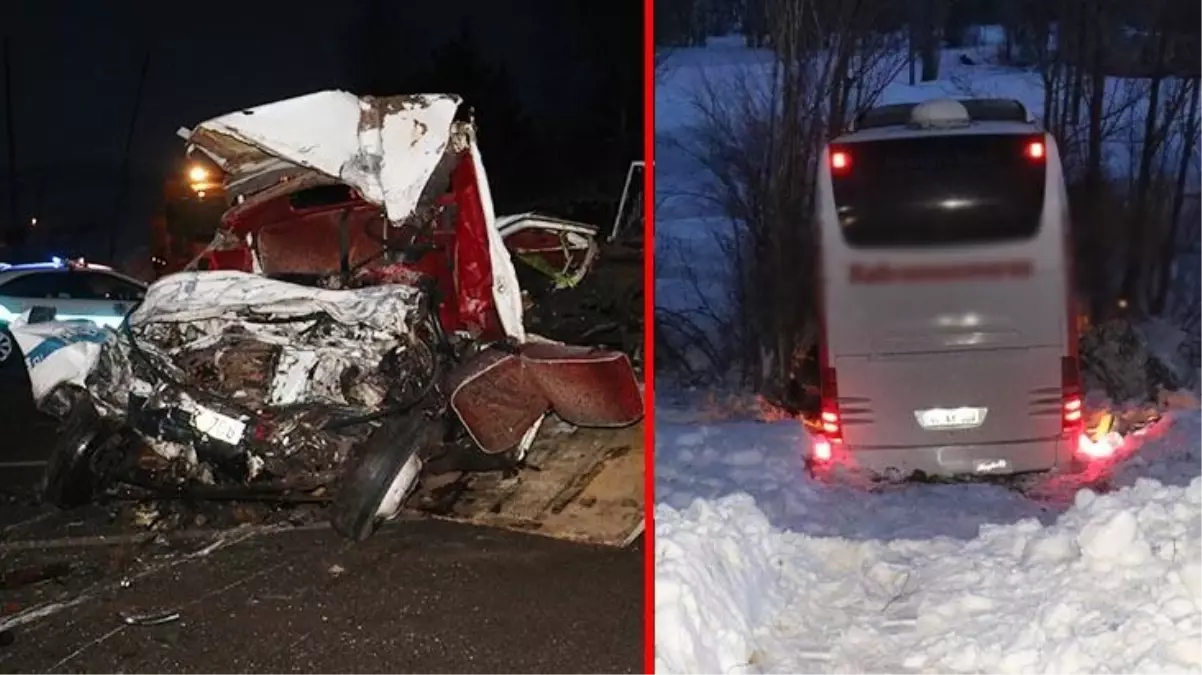 Yolcu otobüsü kamyonetle çarpıştı, ortalık savaş alanına döndü: 2 ölü, 19 yaralı