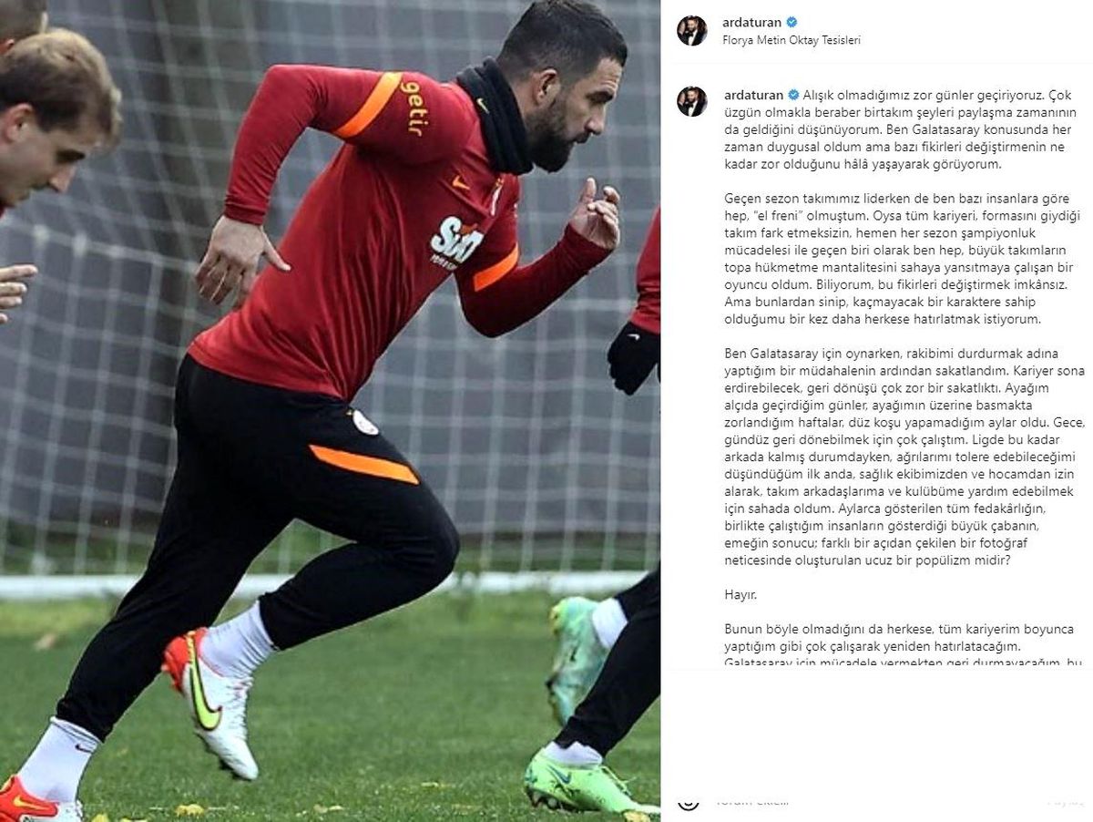 Galatasaray kaptanı Arda Turan\'dan açıklama Açıklaması