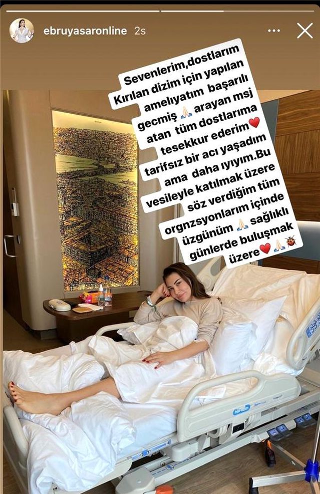 Diz kapağı kırılan Ebru Yaşar'dan yeni açıklama