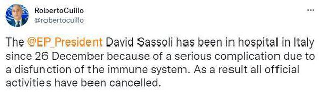 AP Başkanı Sassoli hayatını kaybetti