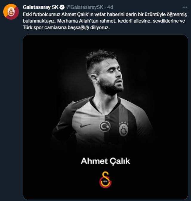 Galatasaray'dan duygusal paylaşım! Eski oyuncusu Ahmet Çalık'a veda etti