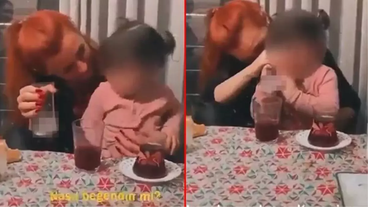 Yeğenine alkol içiren teyze, sosyal medyada büyük tepki çekti