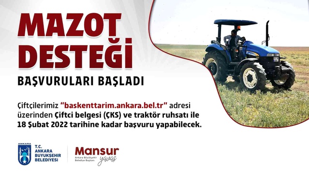 Ankara'da çiftçilere mazot desteği için başvurular başladı