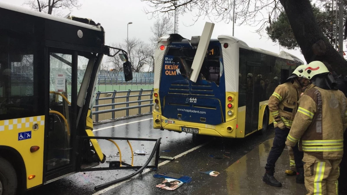 İETT otobüsleri çarpıştı: 3 yolcu yaralandı