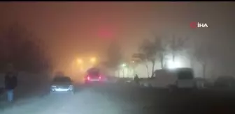 Mardin'de çöken sis sürücülere zor anlar yaşattı