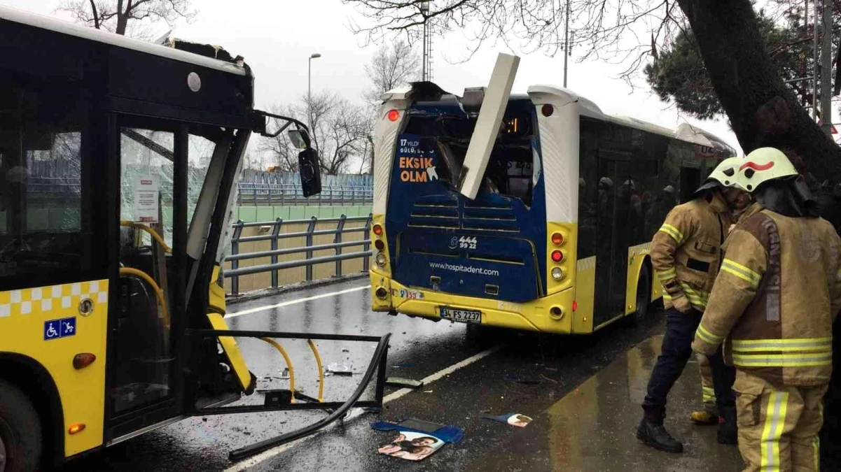 Sarıyer\'de İETT otobüsleri çarpıştı: 3 yolcu yaralandı