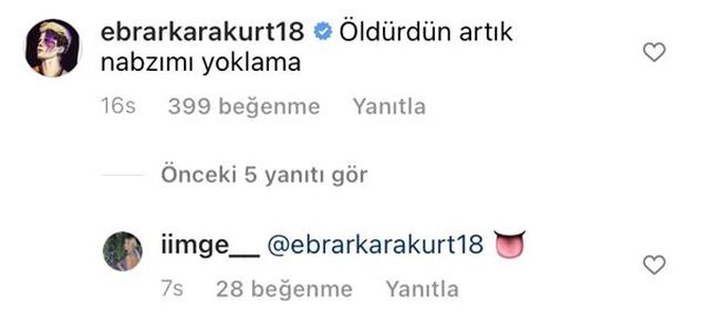 Ebrar Karakurt'un sevgilisine yaptığı yorum olay oldu