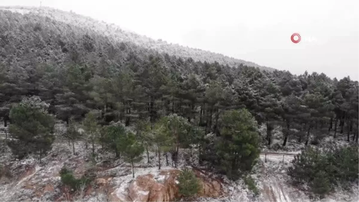 Kartal Aydos\'ta kar yağışı başladı, beyaza bürünen tepe böyle görüntülendi