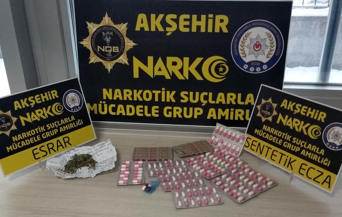Akşehir\'de uyuşturucu operasyonunda 4 şüpheli yakalandı