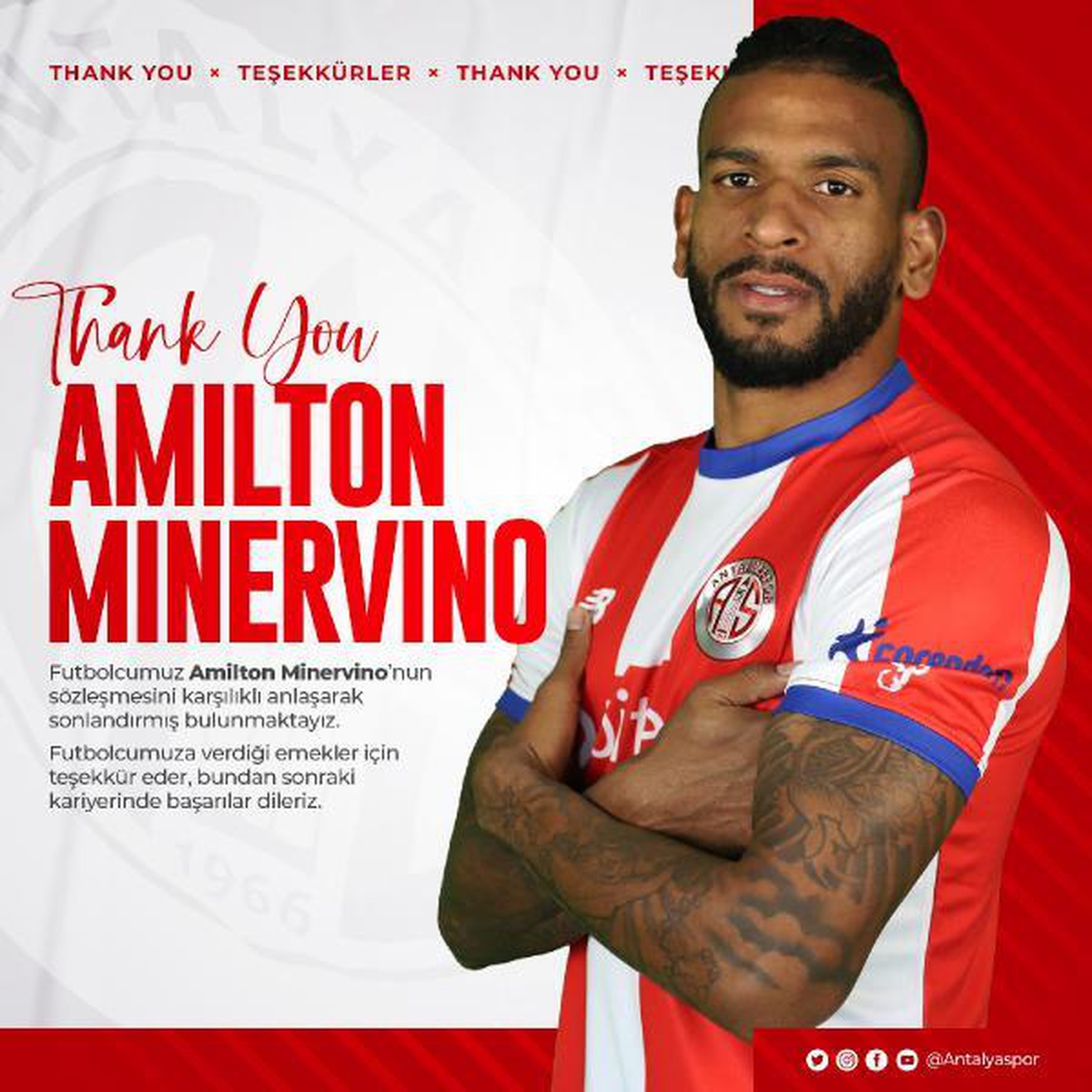 Antalyaspor, Amilton ile yolları ayırdı