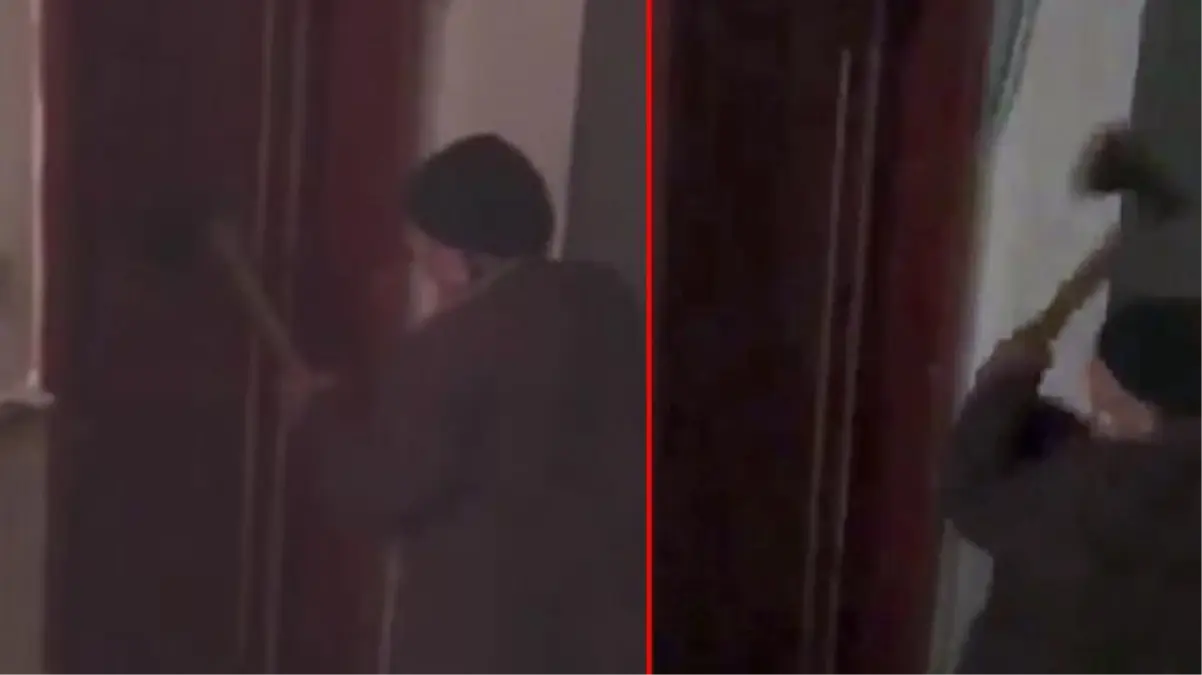 Kiracısının kapısına baltayla dayanıp etrafa zarar veren 92'lik dede serbest bırakıldı, oğlu tutuklandı