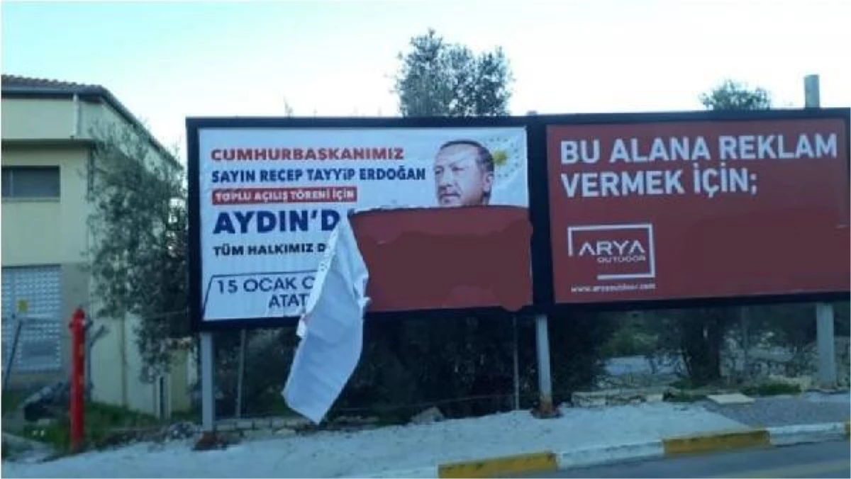 Cumhurbaşkanı Erdoğan\'ın afişlerini yırtan kişi gözaltına alındı