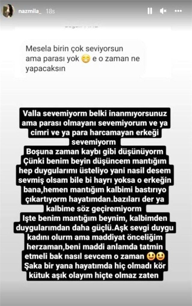 Naz Mila'nın 'ilişki' açıklaması şaşırttı! Önceliği bakın neymiş?