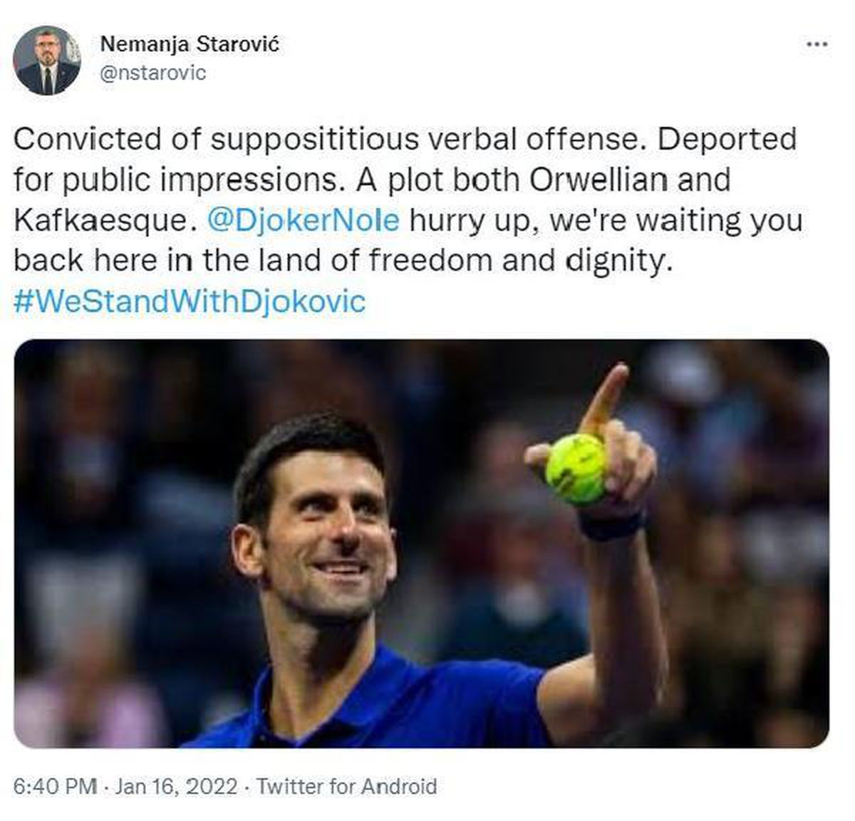 Son dakika haberleri! Sırbistan Dışişleri Bakanı: Djokovic özgürlük diyarında seni bekliyoruz