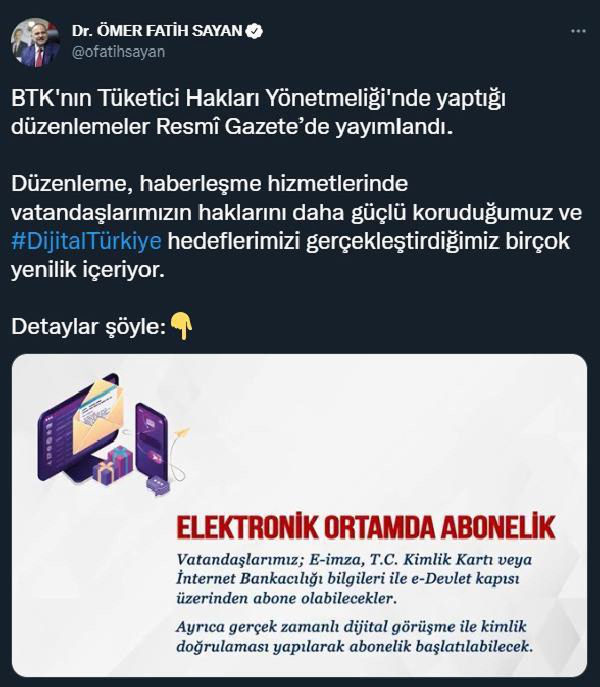 BTK'NIN TÜKETİCİ HAKLARI YÖNETMELİĞİ'NDE YAPTIĞI DÜZENLEME RESMİ GAZETE'DE