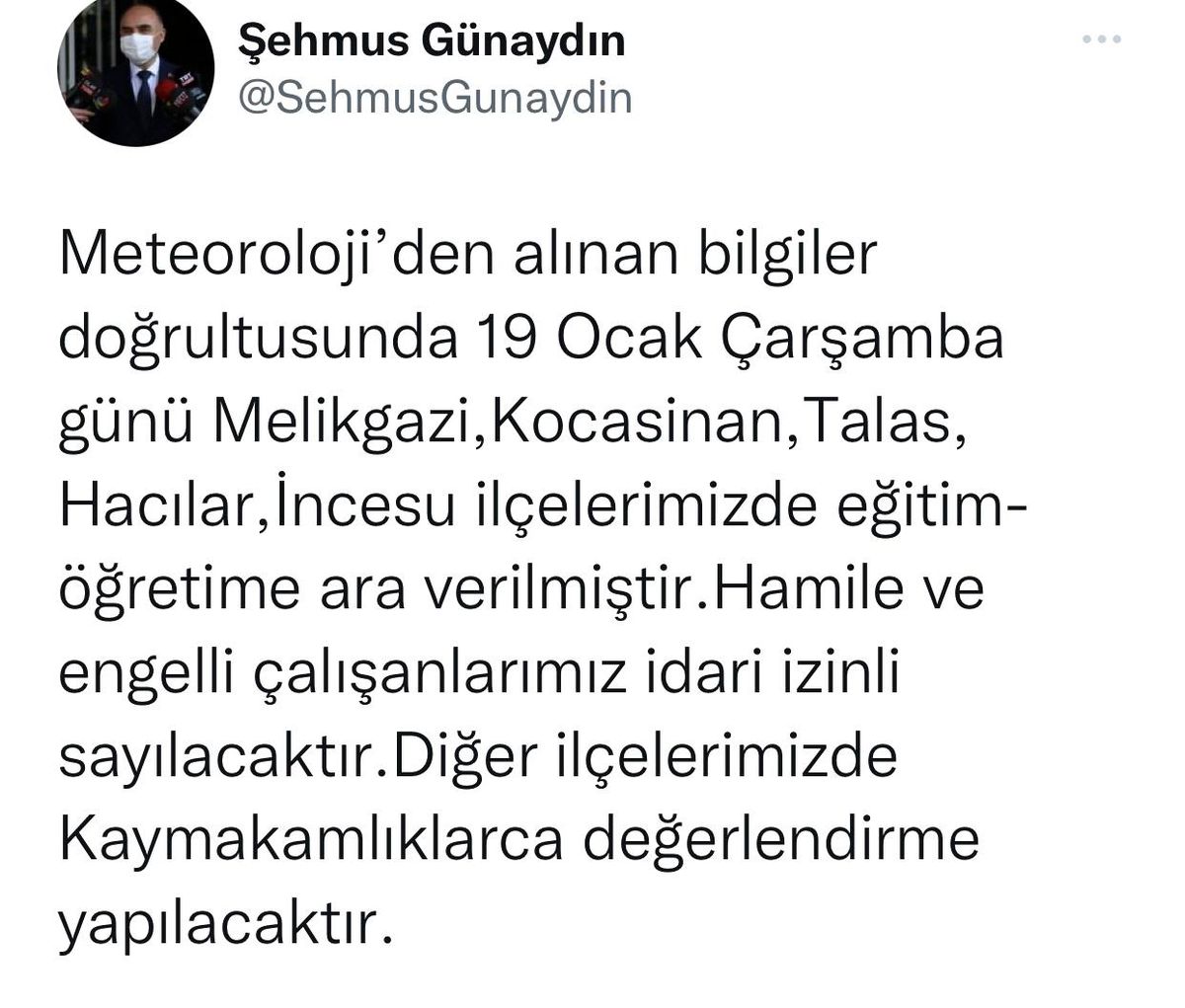 Kayseri\'de 5 ilçede eğitime kar engeli
