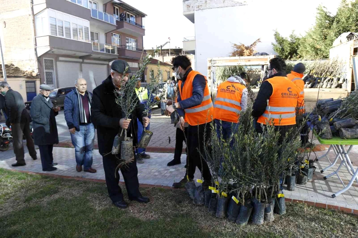 Üreticilere \'Geleceğe Nefes Ol\' sloganı ile binlerce fidan dağıtıldı