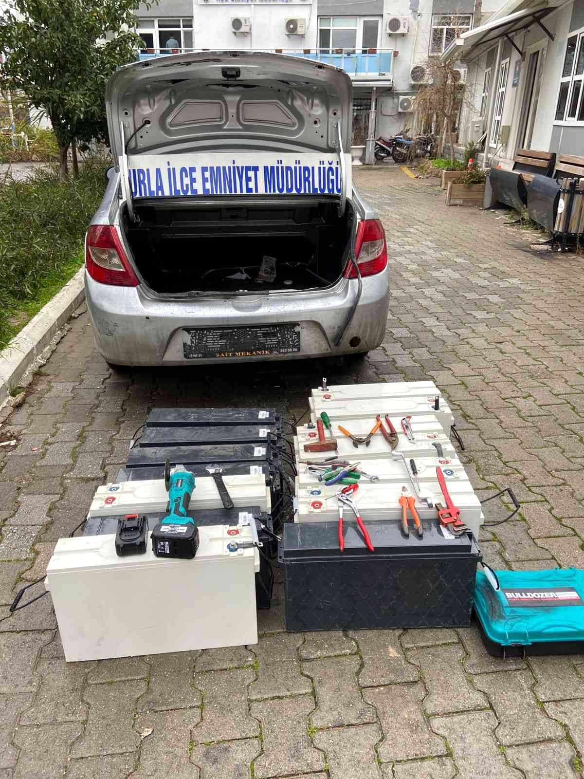 100 bin lira değerinde 14 adet akü çalan 3 şüpheli tutuklandı