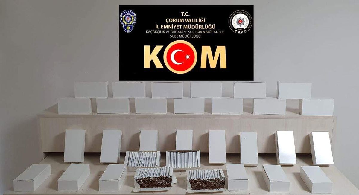 Son dakika 3. sayfa: Çorum\'da kaçak makaron operasyonu