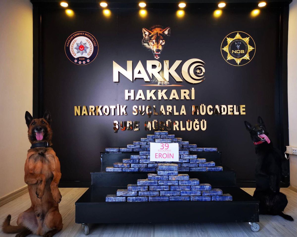 Hakkari\'de bir araçta 39 kilogram eroin ele geçirildi, sürücü gözaltına alındı