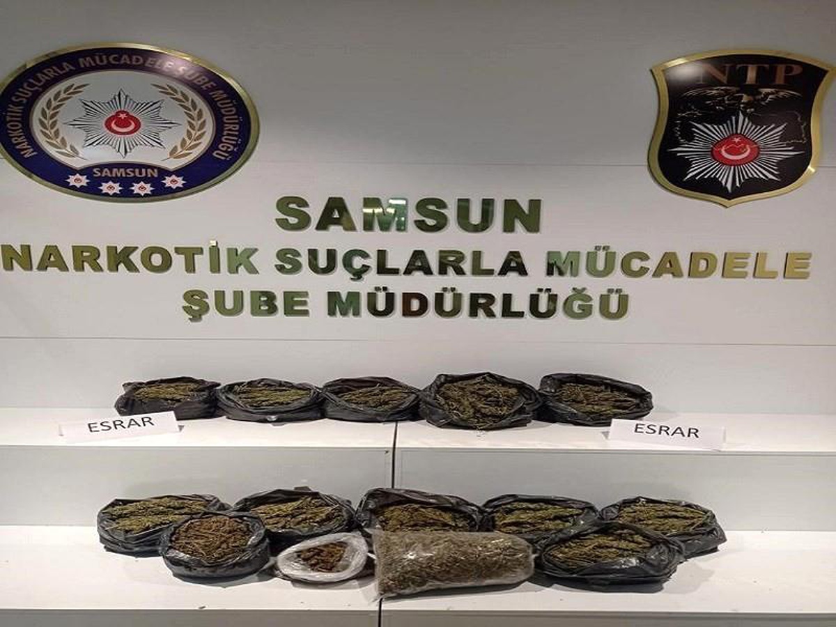 Samsun\'da 15 kilogram esrar maddesi ele geçirildi