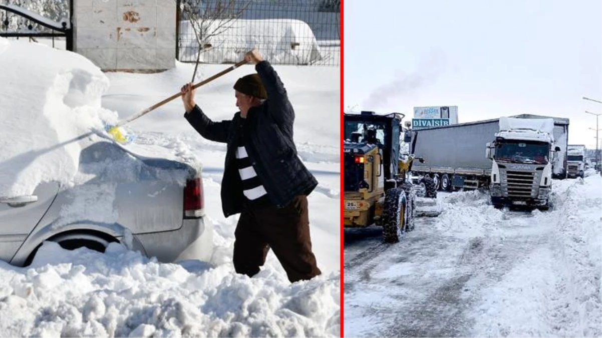 Yoğun kar yağışı Gaziantep\'te hayatı durdurdu! TAG Otoyolu kapandı, 17 saat mahsur kalan vatandaşlar kurtarıldı