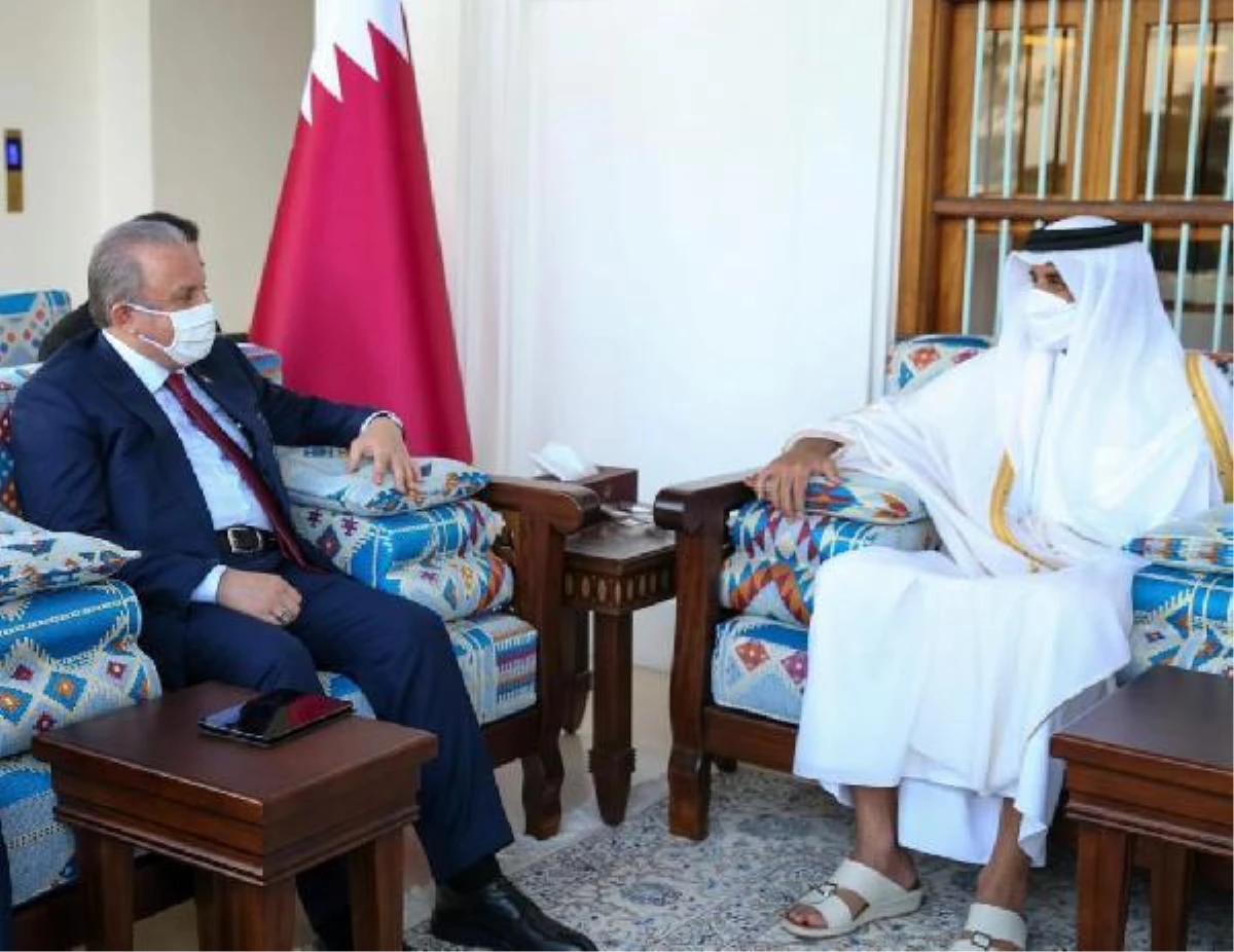 TBMM Başkanı Şentop, Katar Emiri Al-Thani ile görüştü