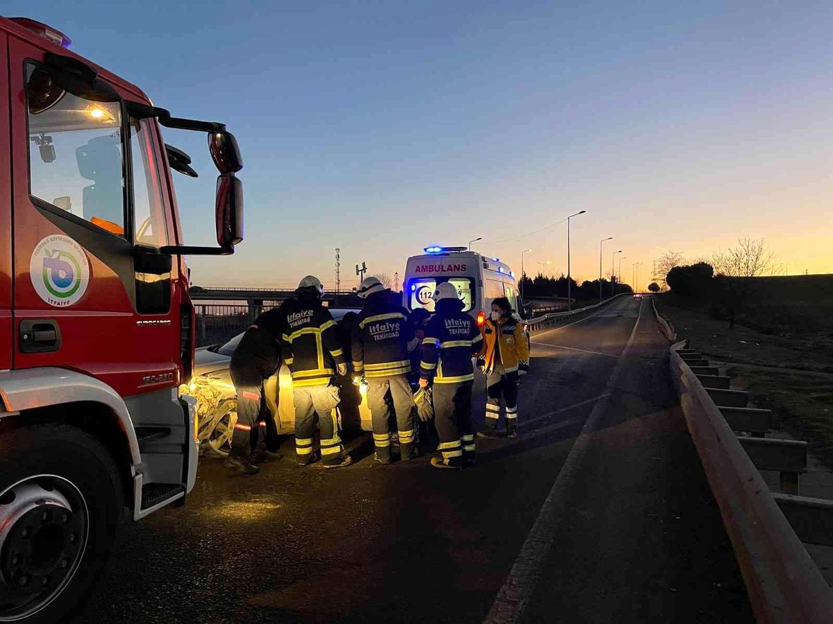 Son dakika! Çorlu\'da trafik kazası: 1 yaralı