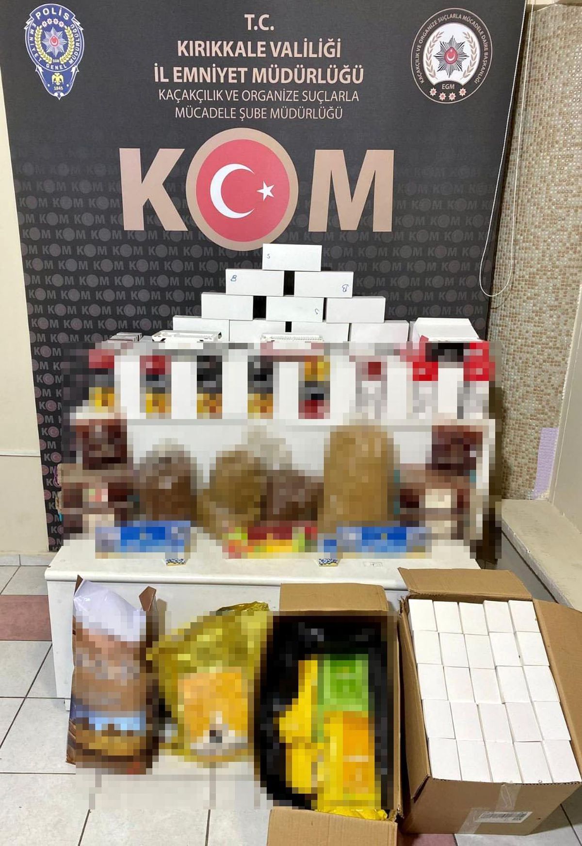 Kırıkkale\'de 102 kilogram kaçak tütün ve 10 binlerce makaron ele geçirildi