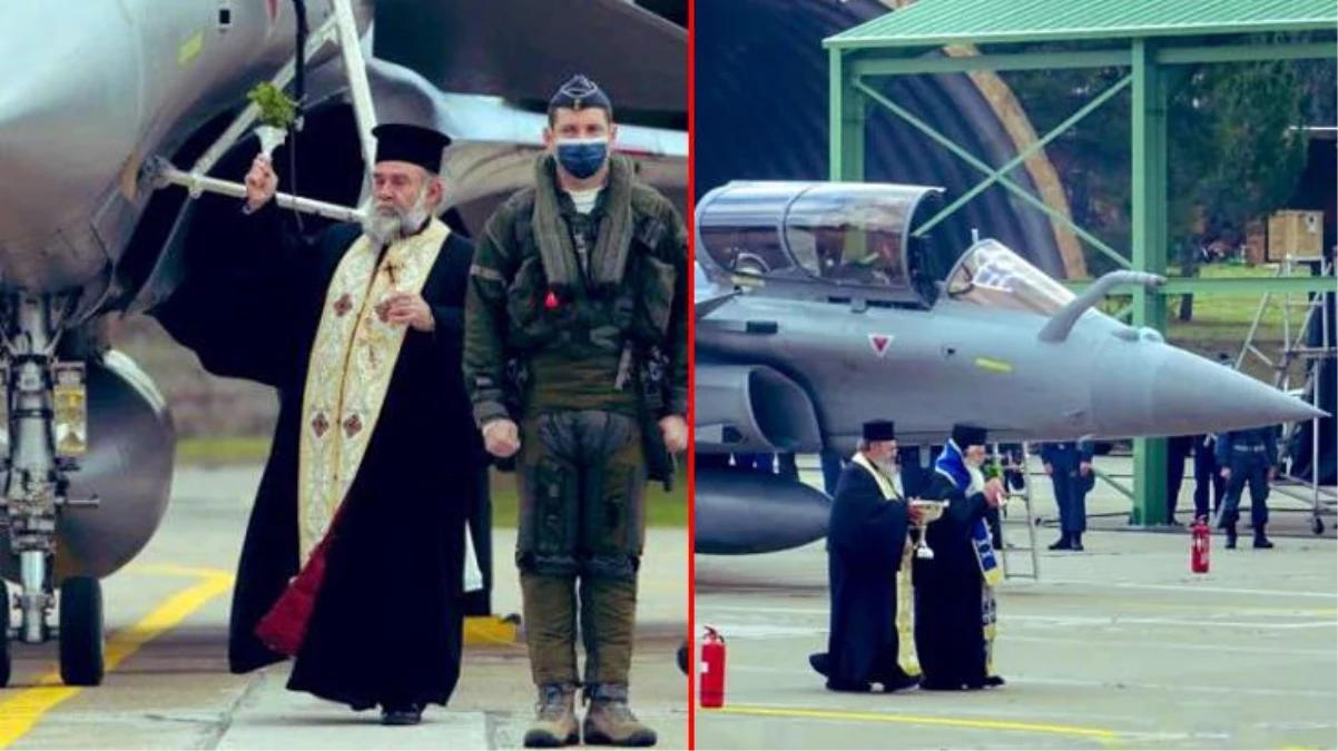 Yunanistan\'da din adamları savaş uçaklarını kutsal suyla yıkayarak kutsadı!