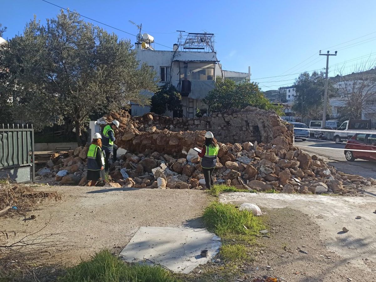 Bodrum\'da çöken asırlık su sarnıcının onarılması için çalışma başlatıldı