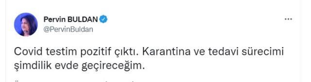 HDP Eş Genel Başkanı Pervin Buldan, Covid-19'a yakalandı