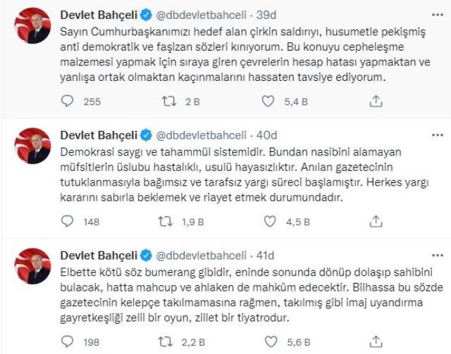 Bahçeli'den Cumhurbaşkanına hakaretten tutuklanan Sedef Kabaş hakkında ilk yorum Bahçeli'den Cumhurbaşkanına hakaretten tutuklanan Sedef Kabaş hakkında ilk yorum