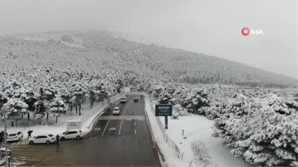 İstanbul\'da etkili olan kar yağışıyla Aydos Ormanı beyaza büründü