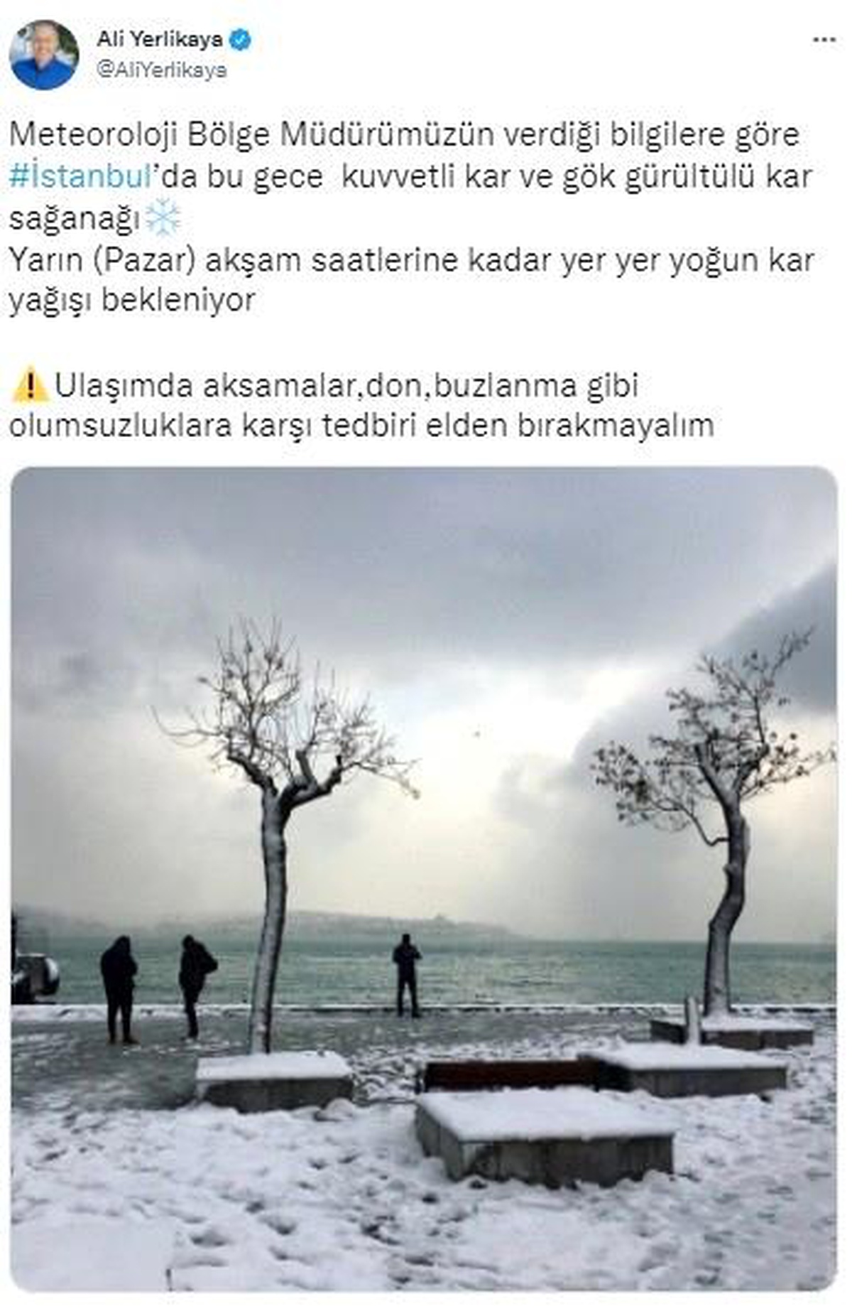 İstanbul Valisi Yerlikaya\'dan kar uyarısı