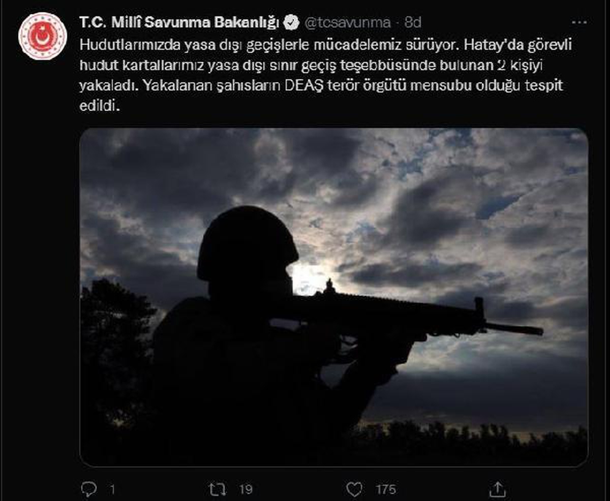 Hatay\'da sınırı yasa dışı yollardan geçmeye çalışan 2 DEAŞ üyesi yakalandı