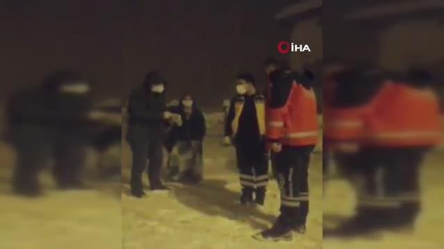 Sağlık ekiplerinden yoğun kara rağmen hasta kurtarma operasyonu